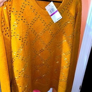 Michael Kors sweater with shiny gold accents.